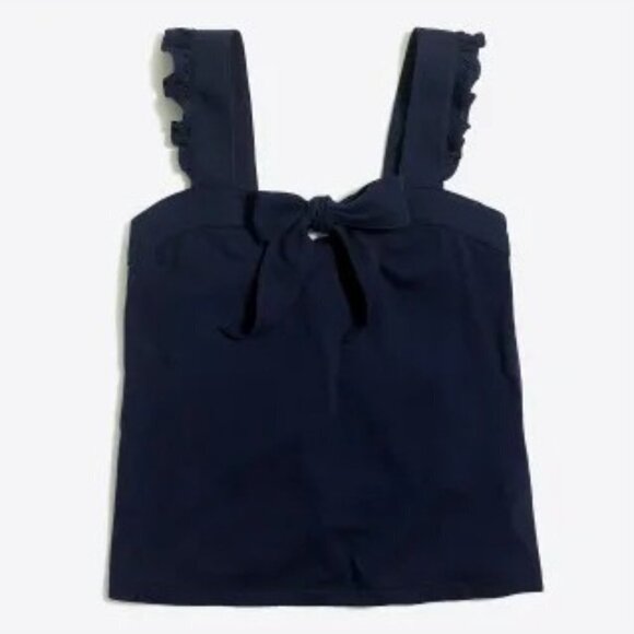 J. Crew Women's Navy Bow Tank Top - L - Picture 1 of 8
